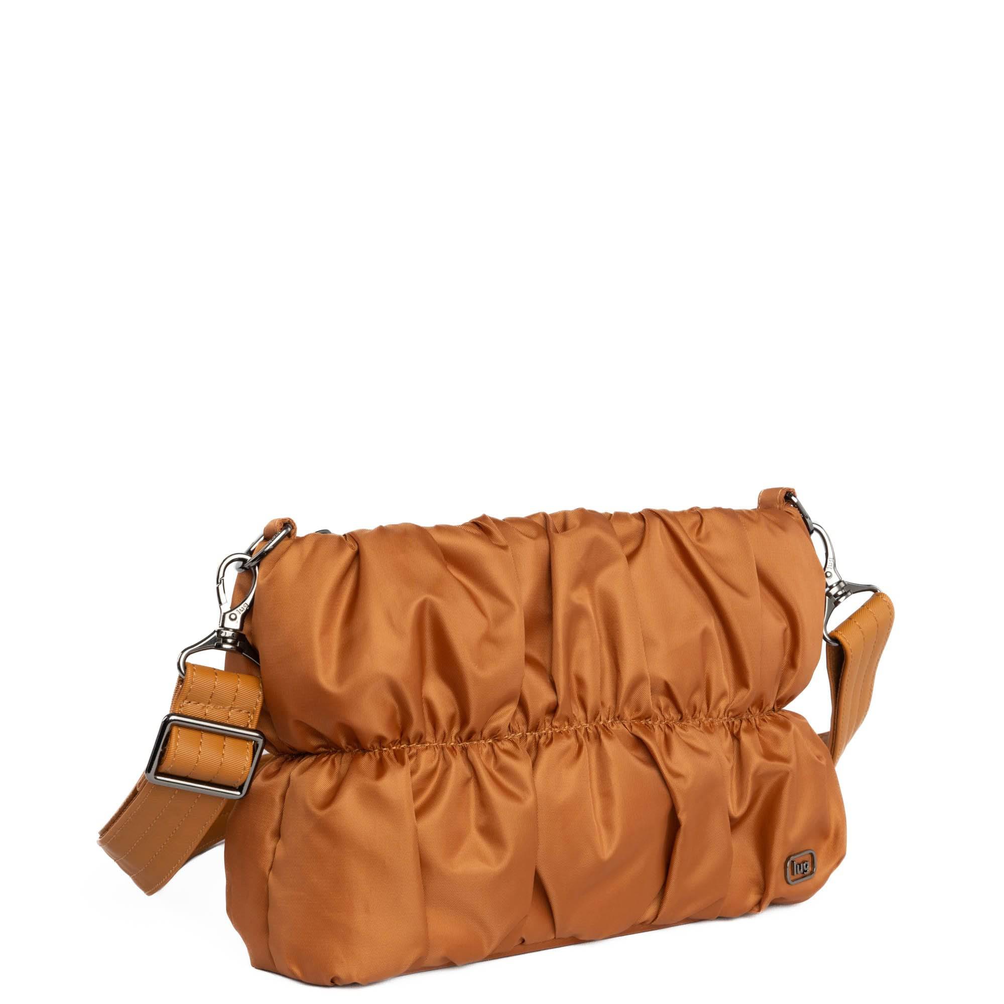 Flounce Ruched Crossbody Bag - CAPPUCCINO - Flounce_Cappuccino_02